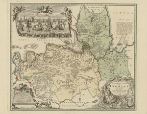 Карта Ингерманландии 1734 г. Johann Baptist Homann Erben
