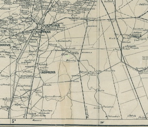 Эстонская карта 1924 г. Ямбург - Петроград - Луга - Новгород