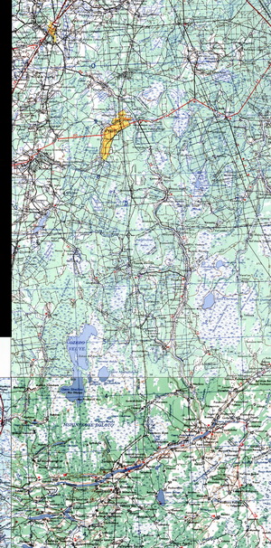 Топографическая карта окрестностей Вырицы производства США 1950