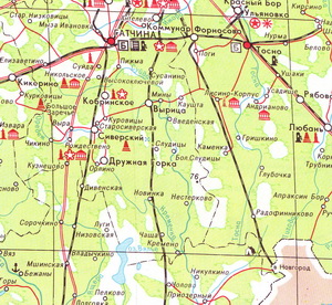 Туристическая карта Ленинградской области 1975 г.