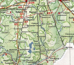 Туристическая карта Ленинградской области 1977 г.