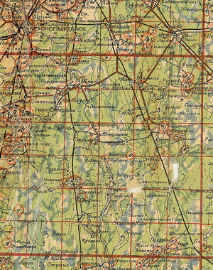 Карта окрестностей Вырицы 1939 года